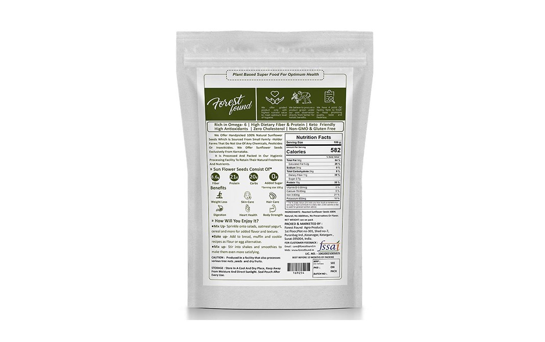 Forest Found Roasted Sunflower Seeds    Pack  400 grams